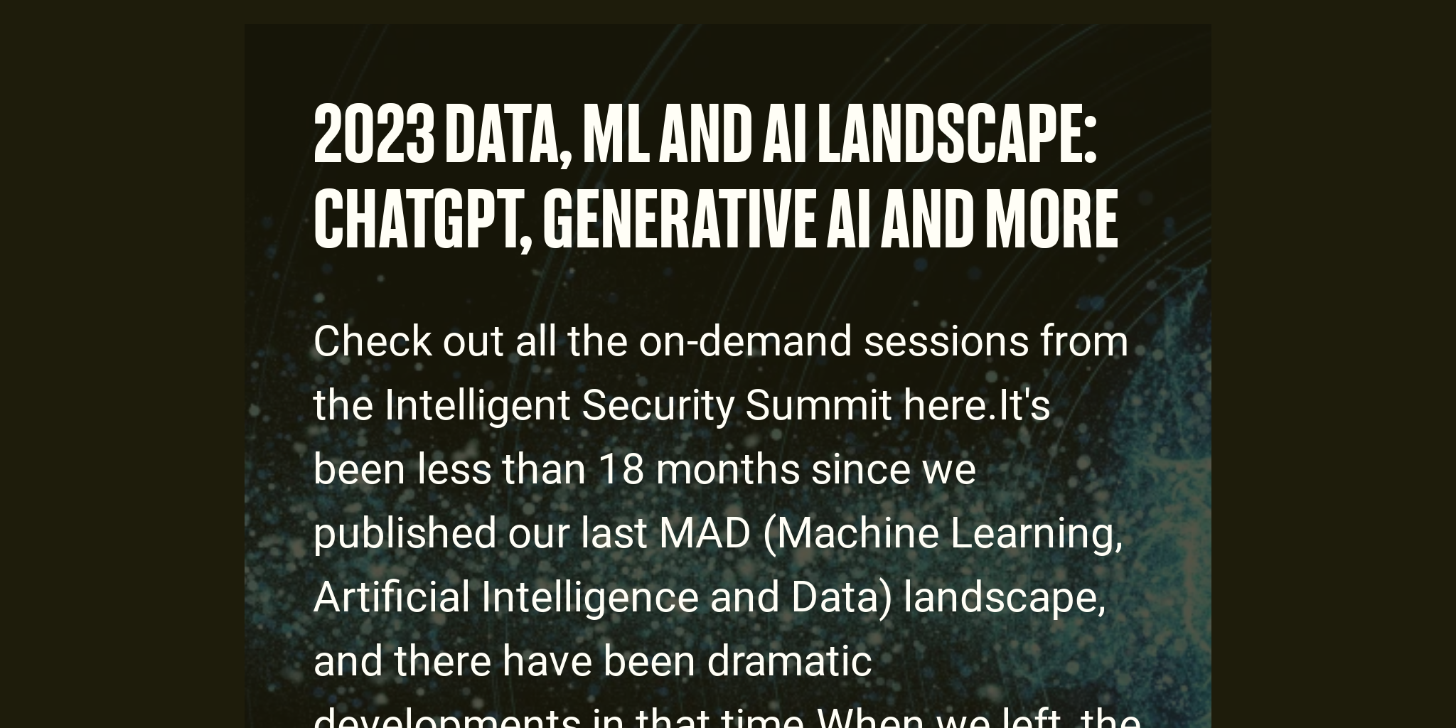 2023 Data Ml And Ai Landscape Chatgpt Generative Ai And More Briefly 6083