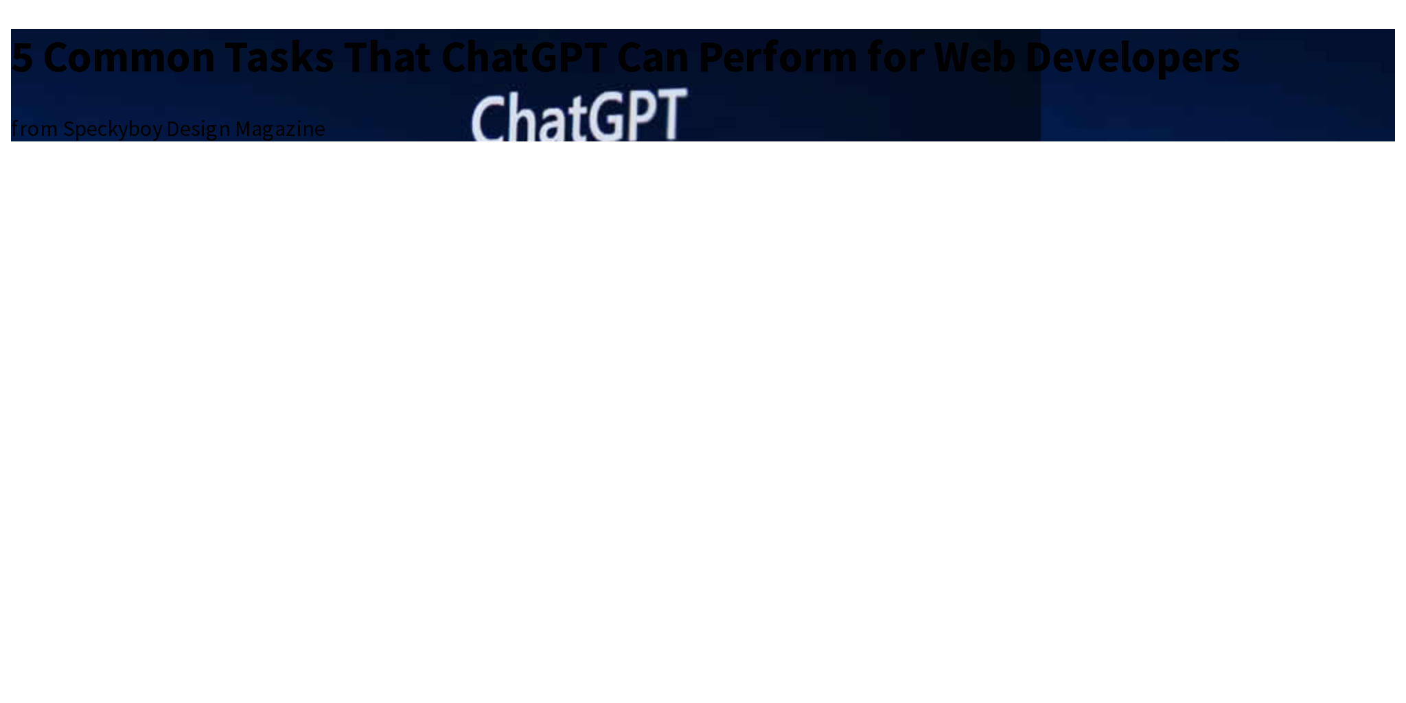5 Common Tasks That ChatGPT Can Perform for Web Developers - Briefly