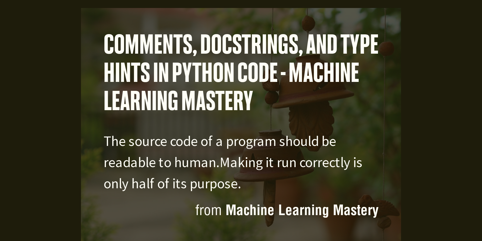 Comments, docstrings, and type hints in Python code - Machine Learning ...