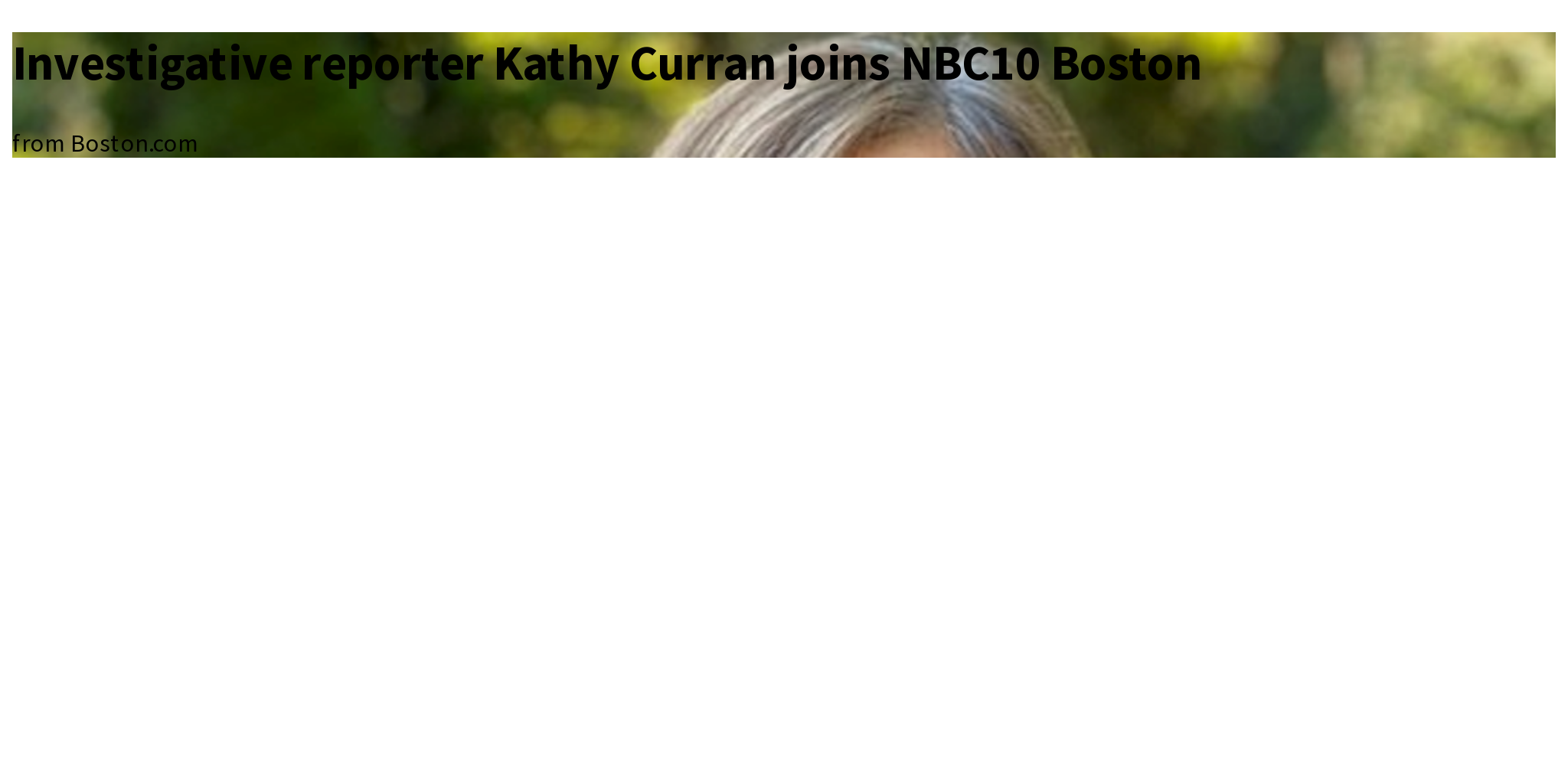 Investigative reporter Kathy Curran joins NBC10 Boston Briefly