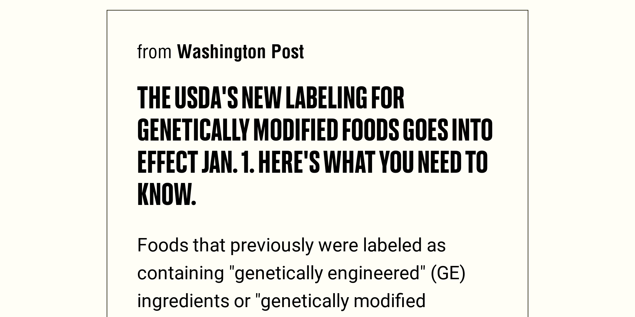 The Usdas New Labeling For Genetically Modified Foods Goes Into Effect Jan 1 Heres What You 7660