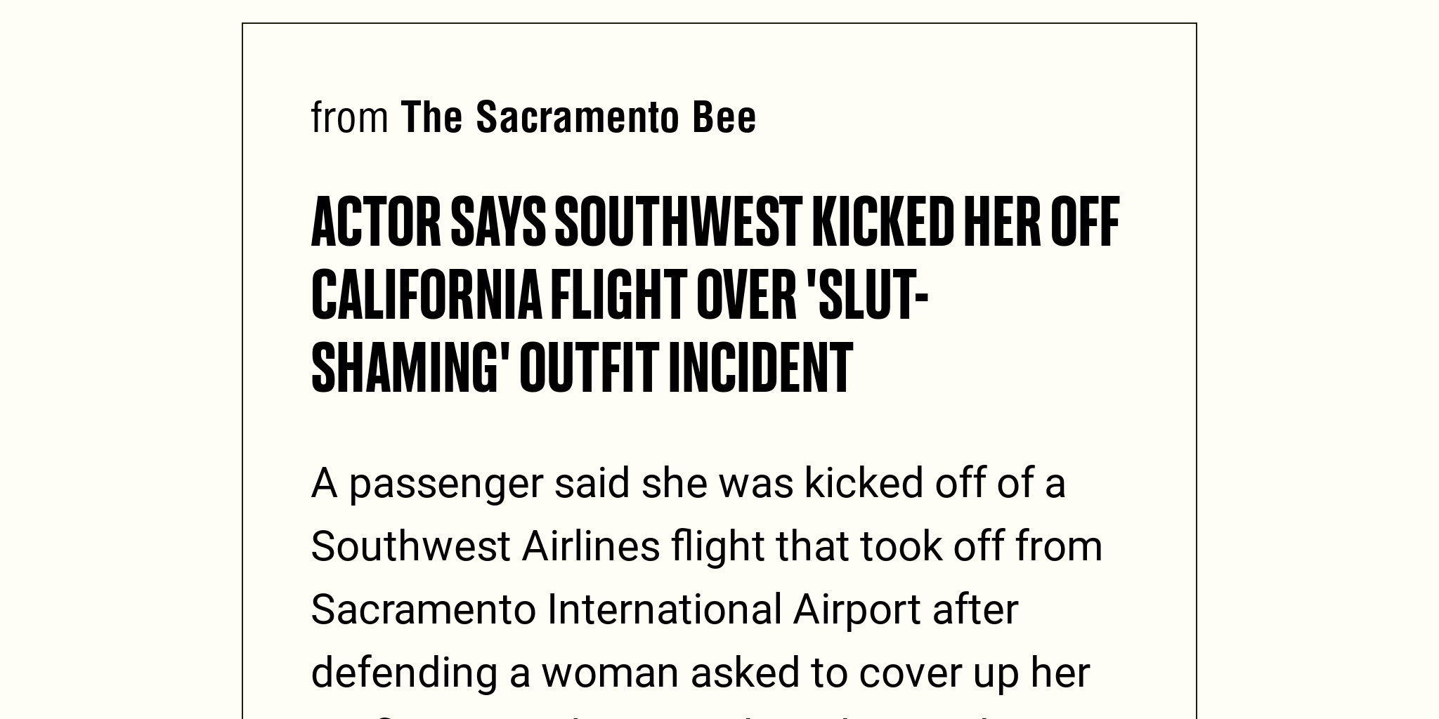 Actor Says Southwest Kicked Her Off California Flight Over Slut Shaming Outfit Incident Briefly