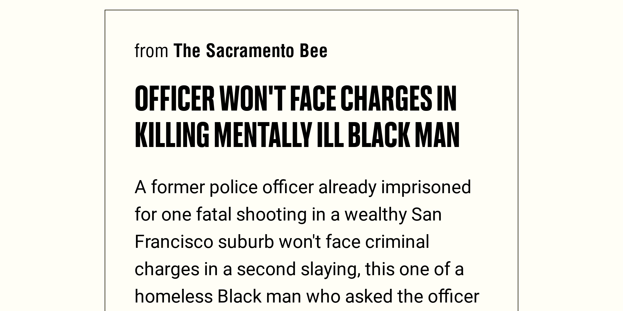 Officer Wont Face Charges In Killing Mentally Ill Black Man Briefly