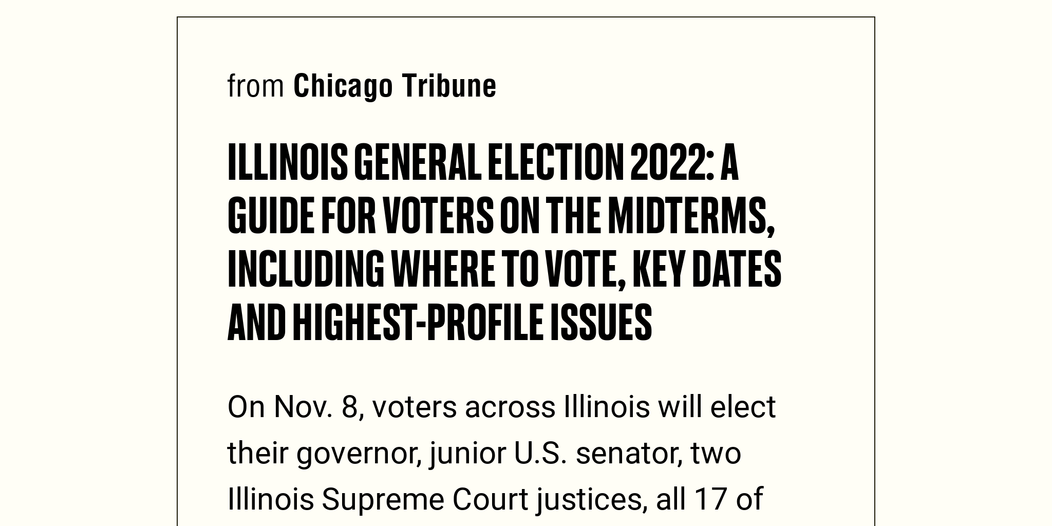 Illinois general election 2022 A guide for voters on the midterms