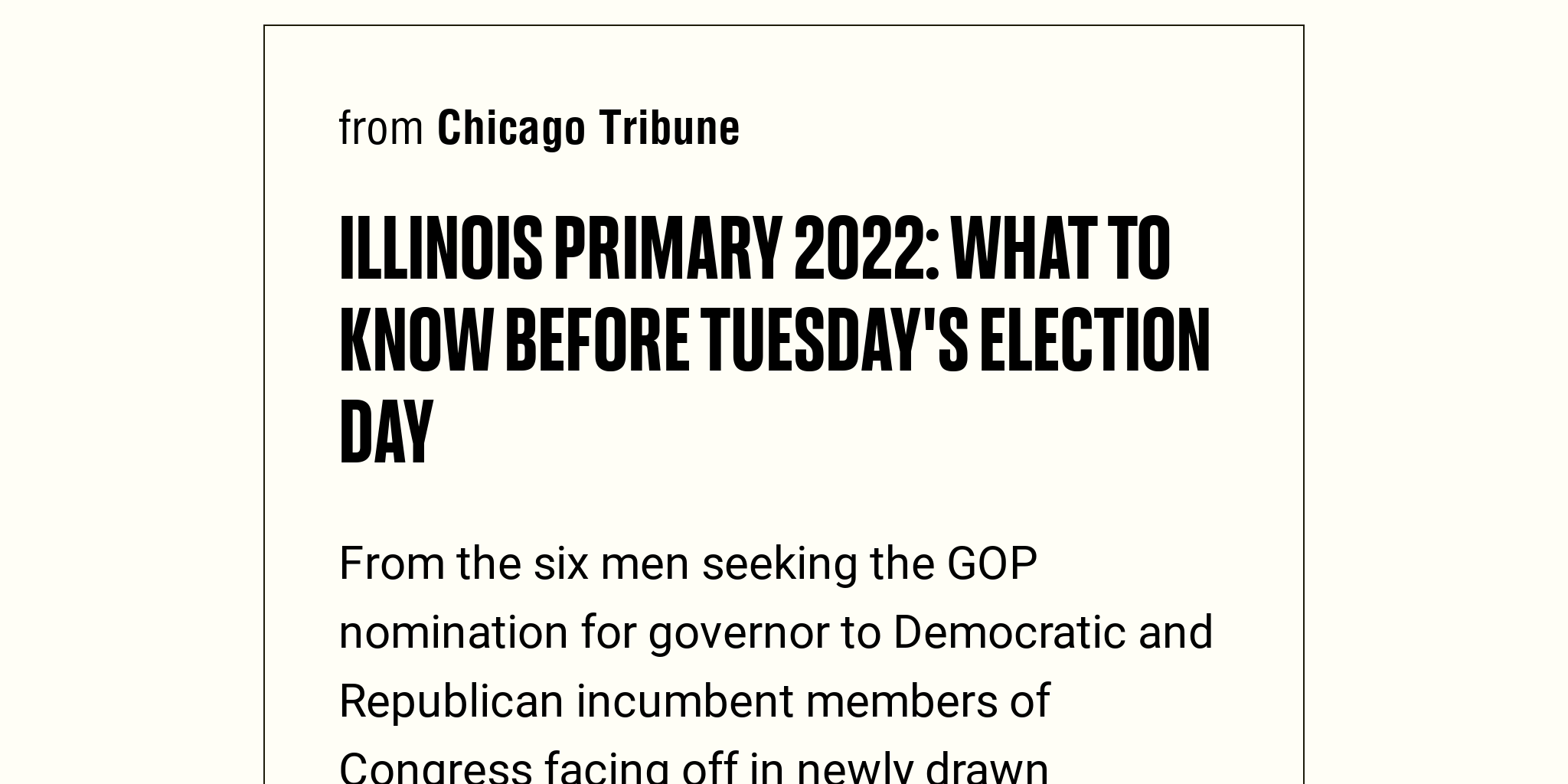 Illinois primary 2022 What to know before Tuesday's Election Day Briefly