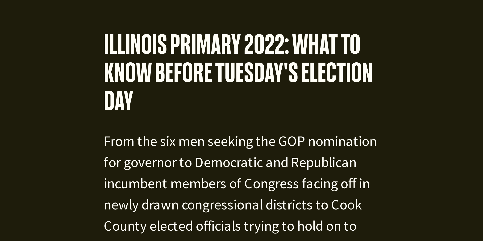 Illinois primary 2022 What to know before Tuesday's Election Day Briefly