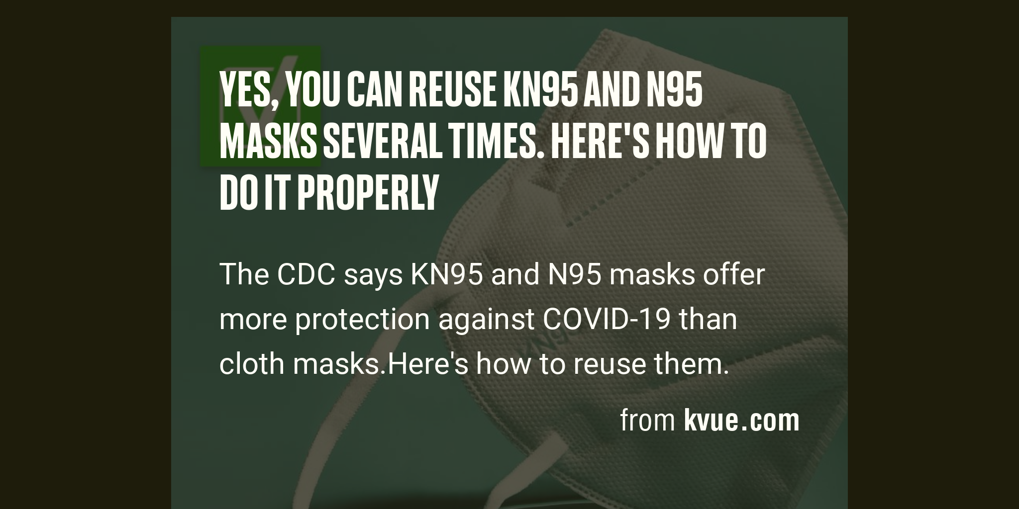 Yes You Can Reuse Kn95 And N95 Masks Several Times Heres How To Do It Properly Briefly 9305