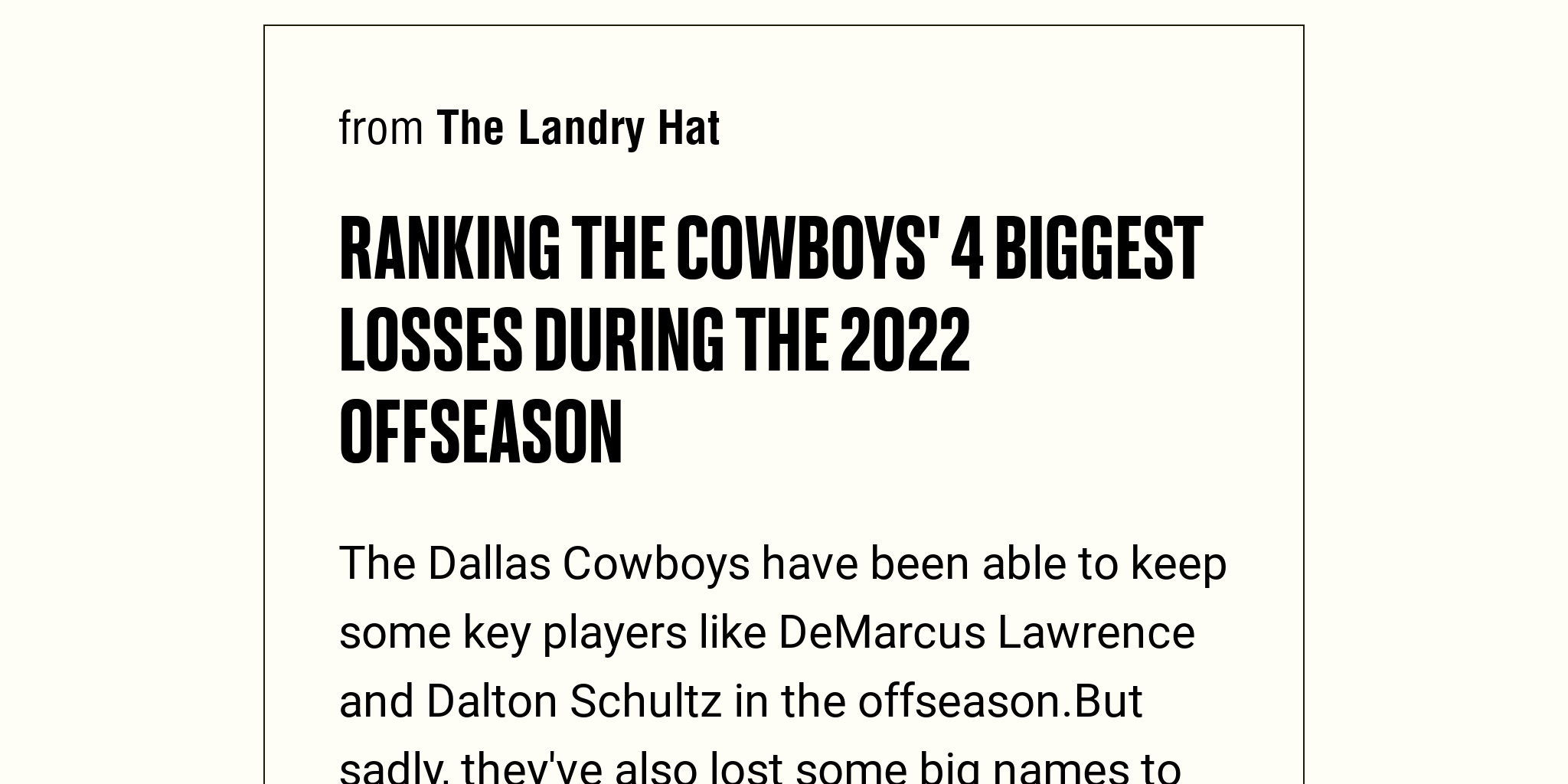 Ranking the Cowboys' 4 biggest losses during the 2022 offseason Briefly