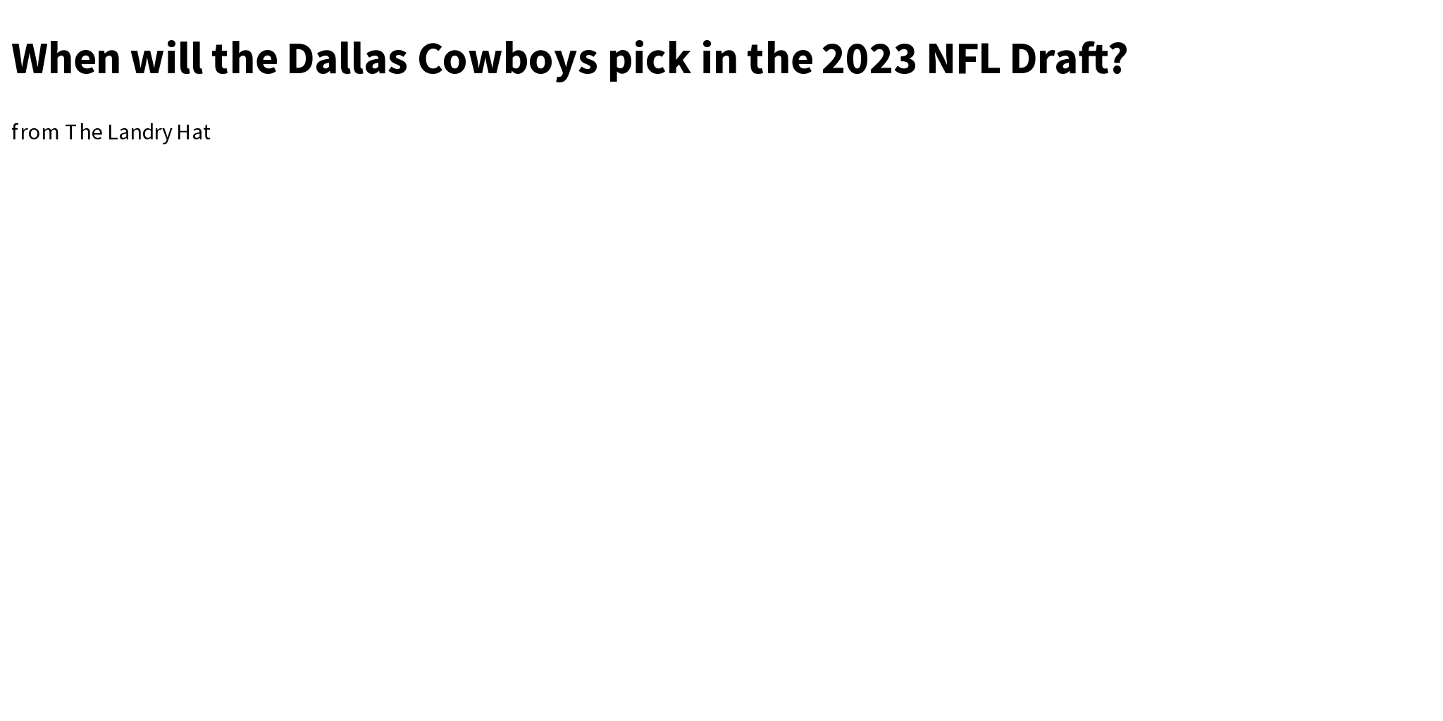 When will the Dallas Cowboys pick in the 2023 NFL Draft? Briefly