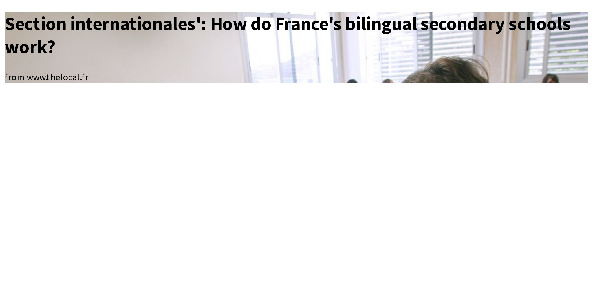 Section internationales' How do France's bilingual secondary schools