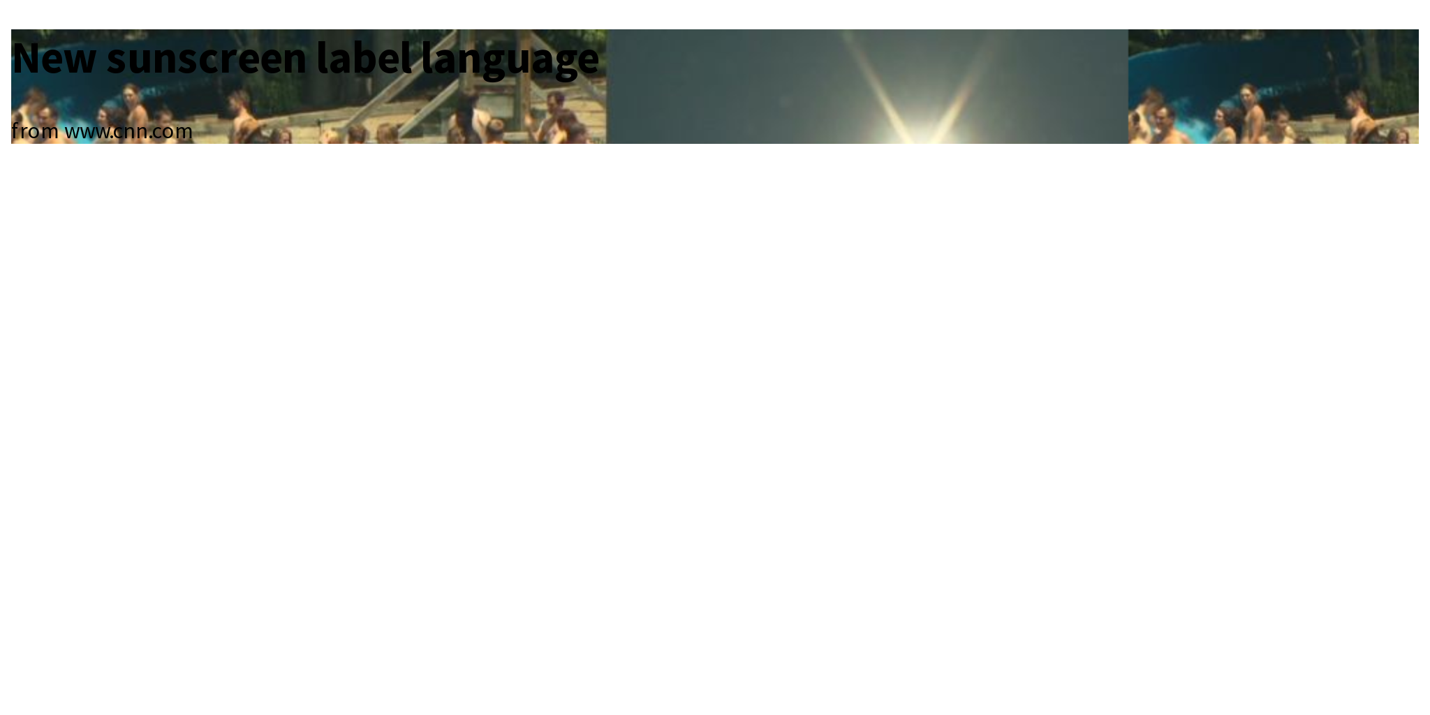 New sunscreen label language Briefly