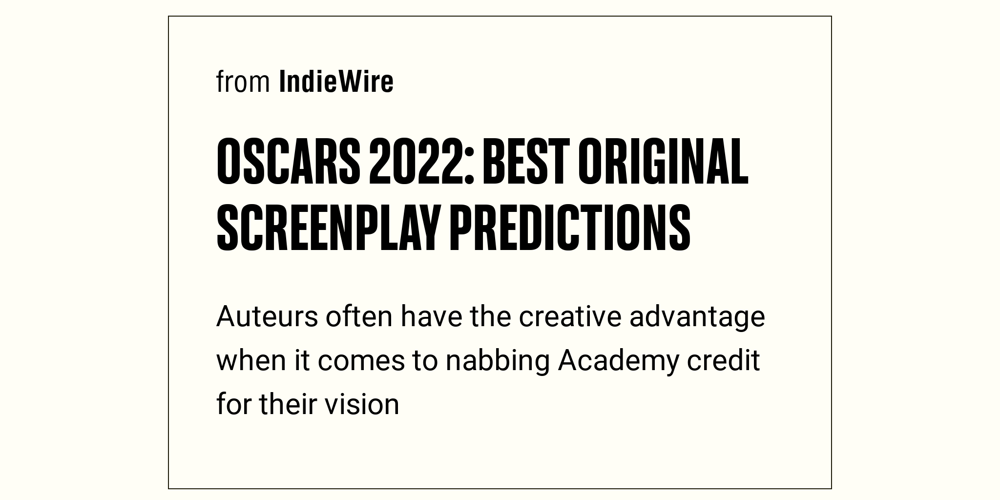 Oscars 2022 Best Original Screenplay Predictions Briefly