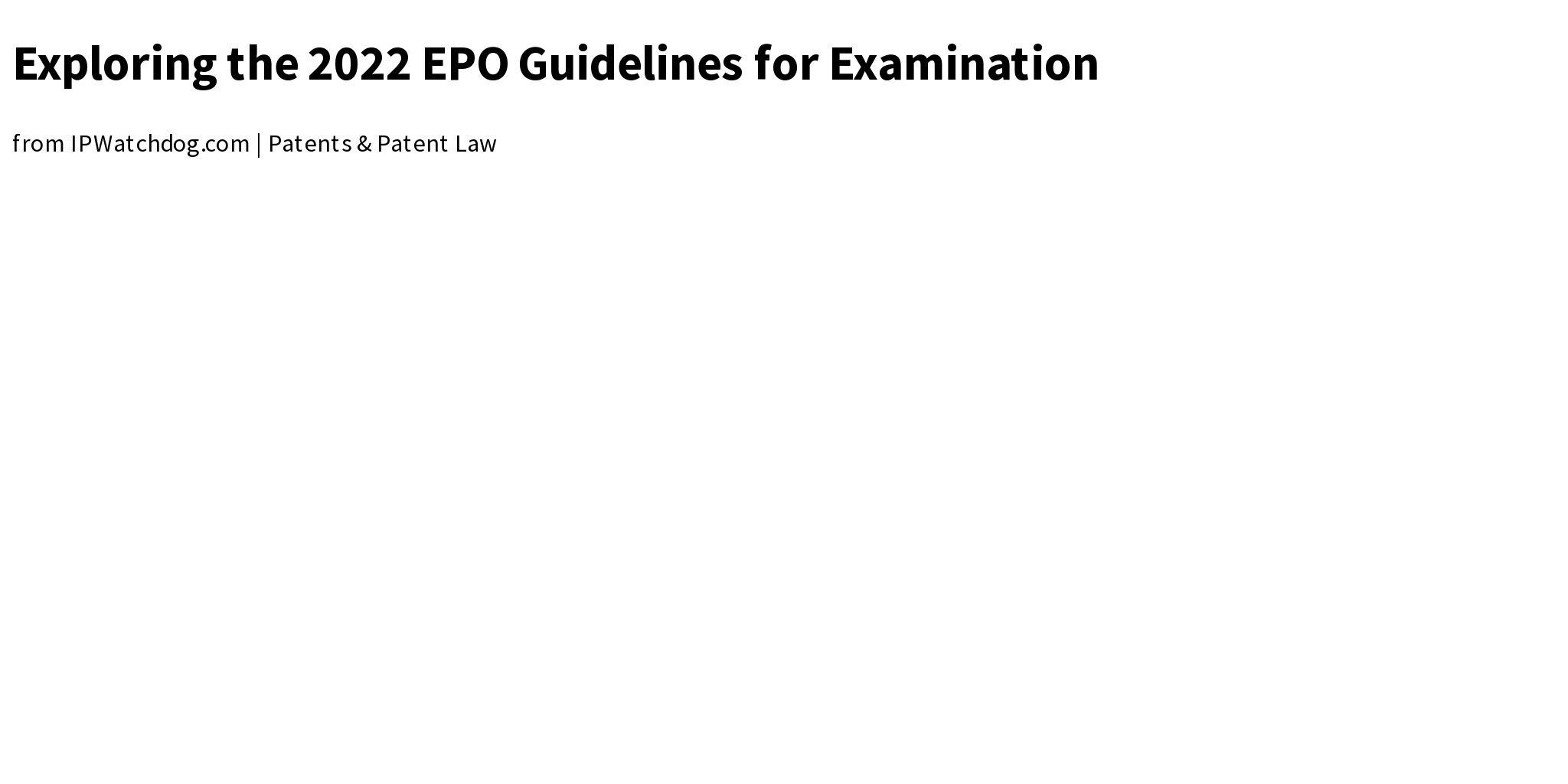 Epo Guidelines Clarity _ Guidelines for Examination in the European ...