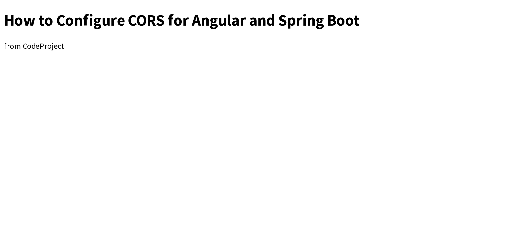 How to Configure CORS for Angular and Spring Boot Briefly