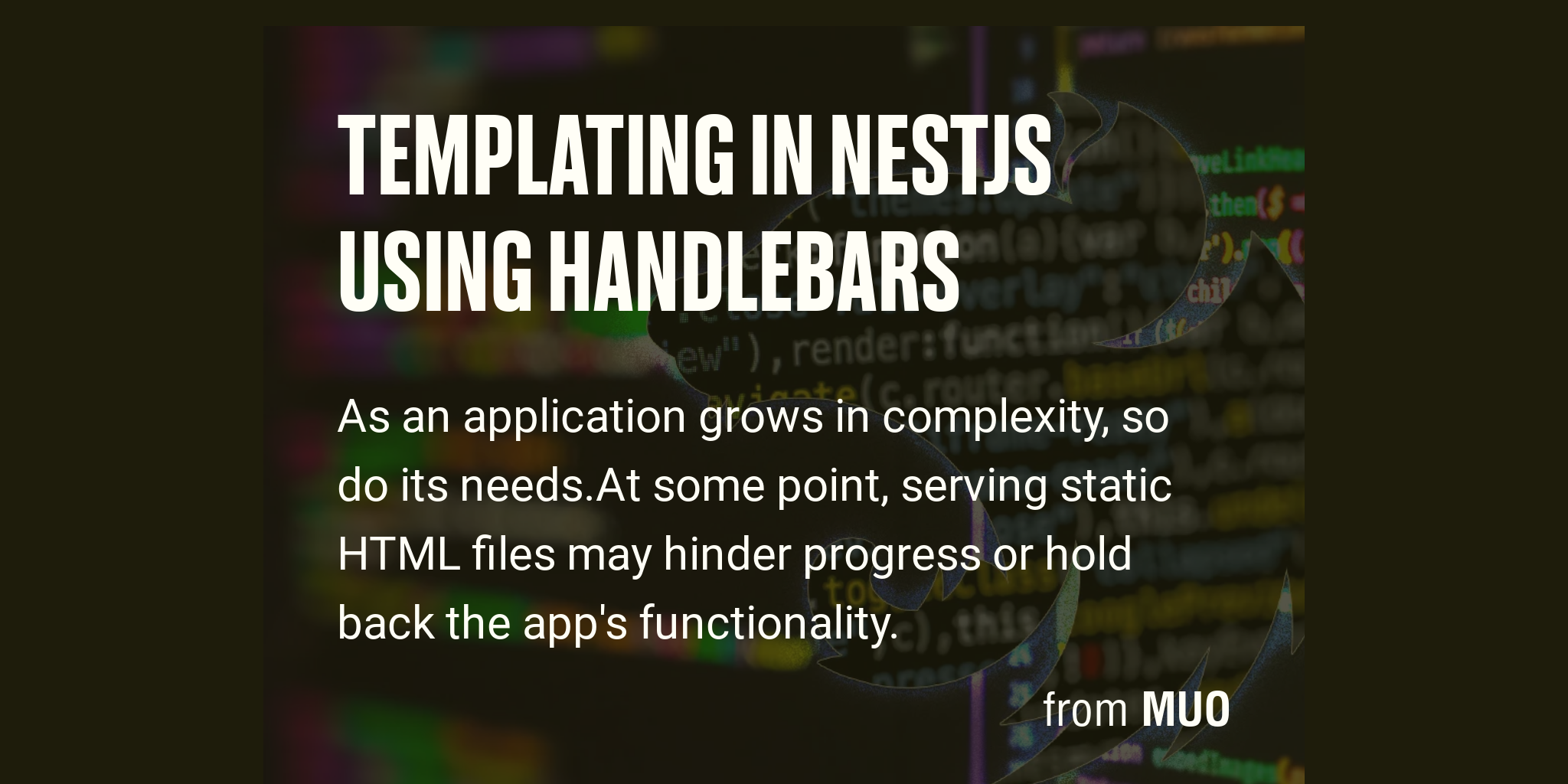 Templating in NestJS Using HandleBars Briefly