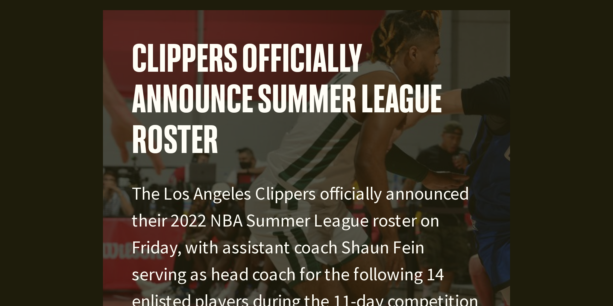 Clippers officially announce Summer League roster Briefly