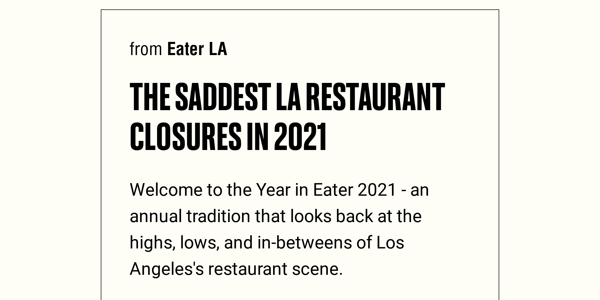 The Saddest LA Restaurant Closures in 2021 Briefly