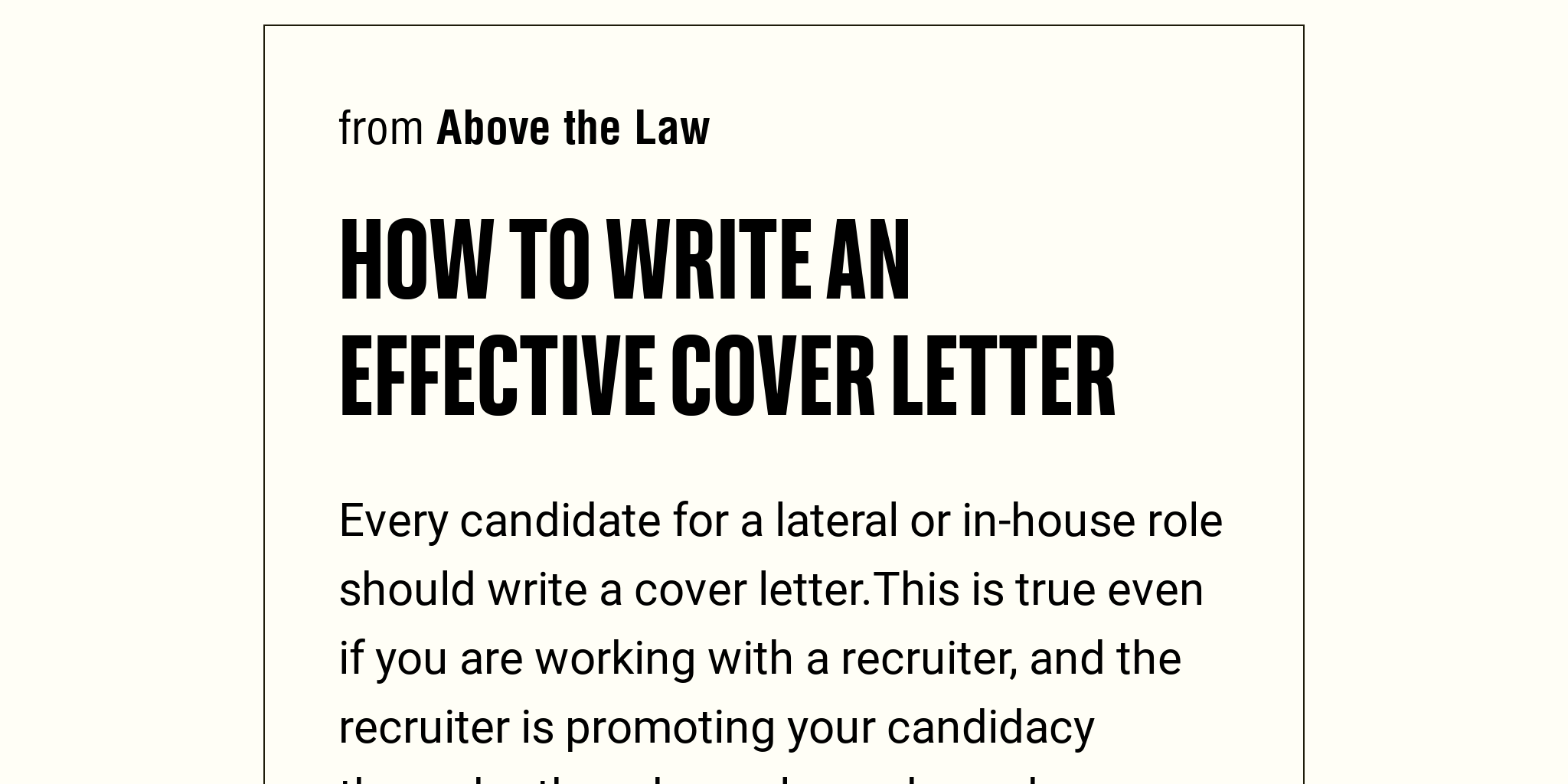 cover letter effective