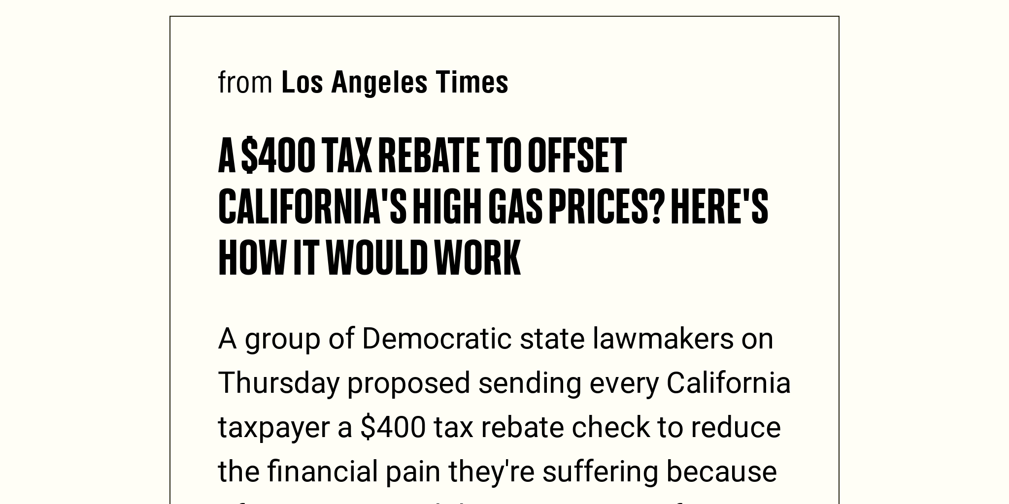 California State Gas Tax Rebate