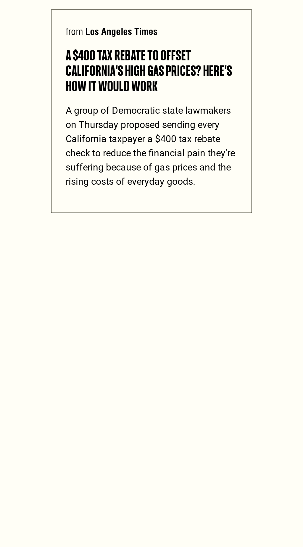 A 400 Tax Rebate To Offset California s High Gas Prices Here s How It 