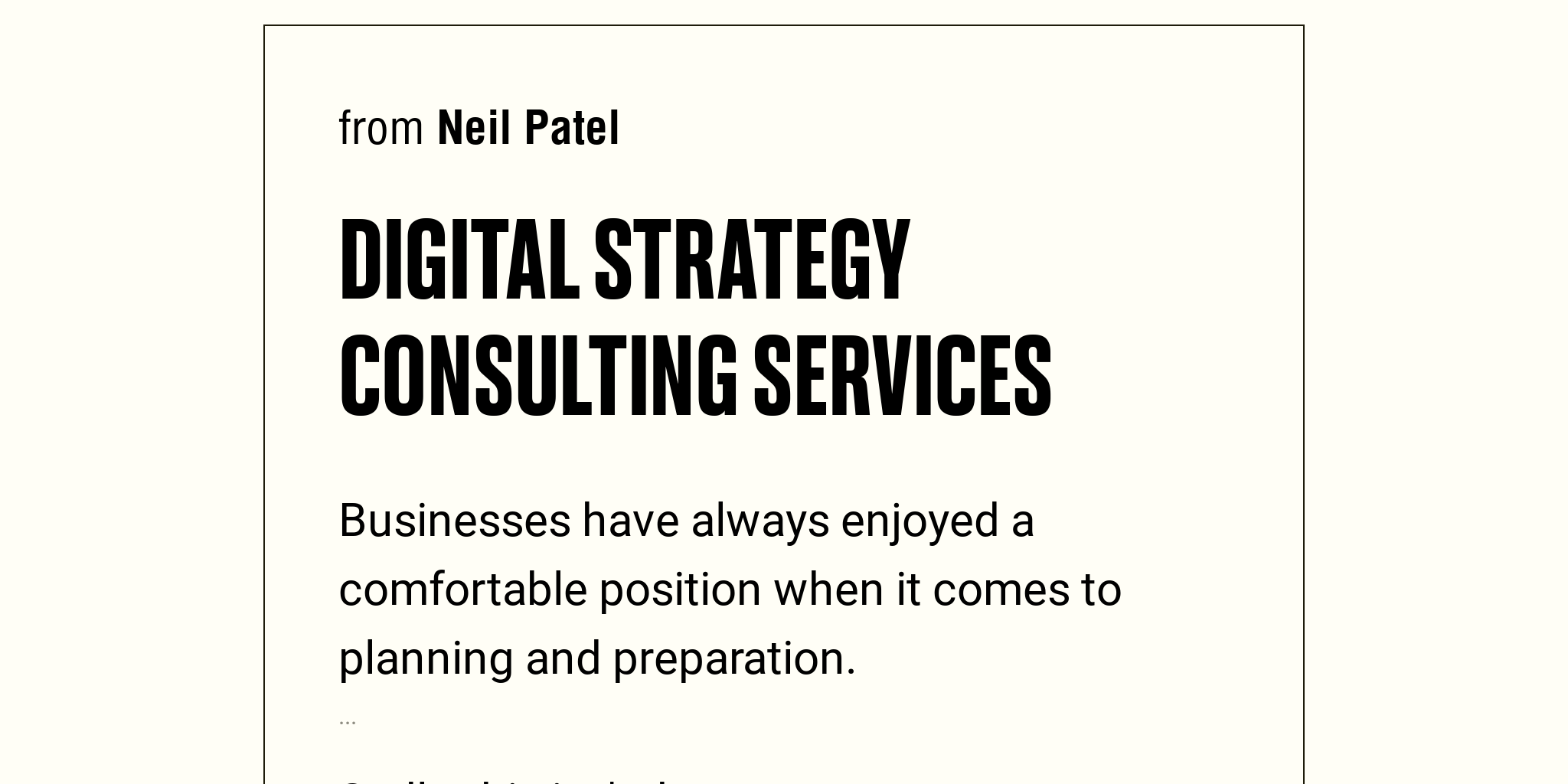 Digital Strategy Consulting Services - Briefly