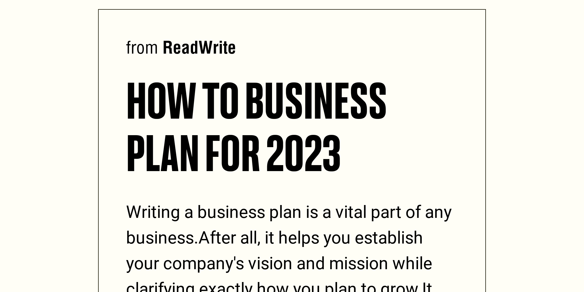 briefly explain about business plan