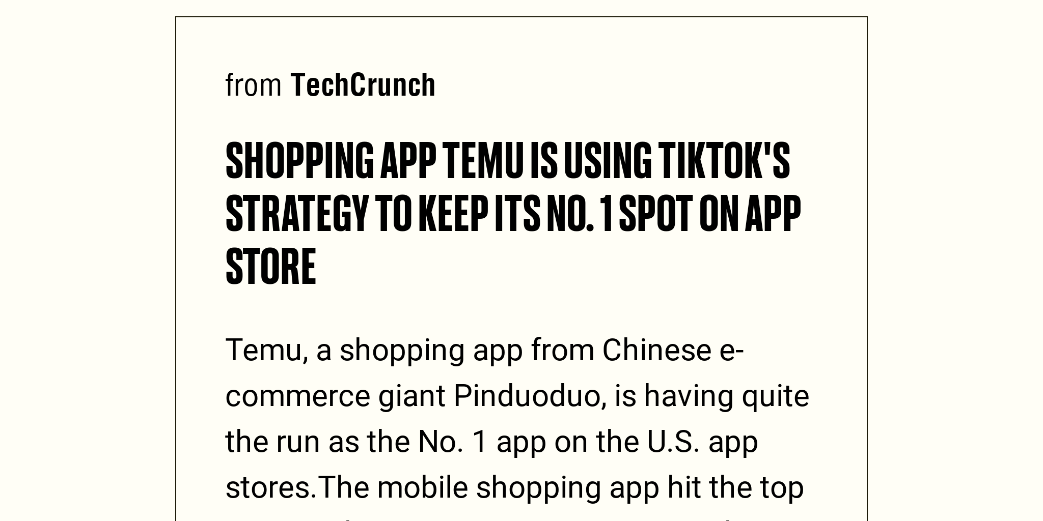 Shopping App Temu Is Using Tiktoks Strategy To Keep Its No 1 Spot On App Store Briefly