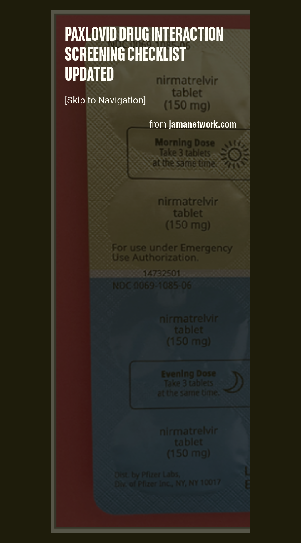 Paxlovid Drug Interaction Screening Checklist Updated Briefly   Paxlovid Drug Interaction Screening Checklist Updated