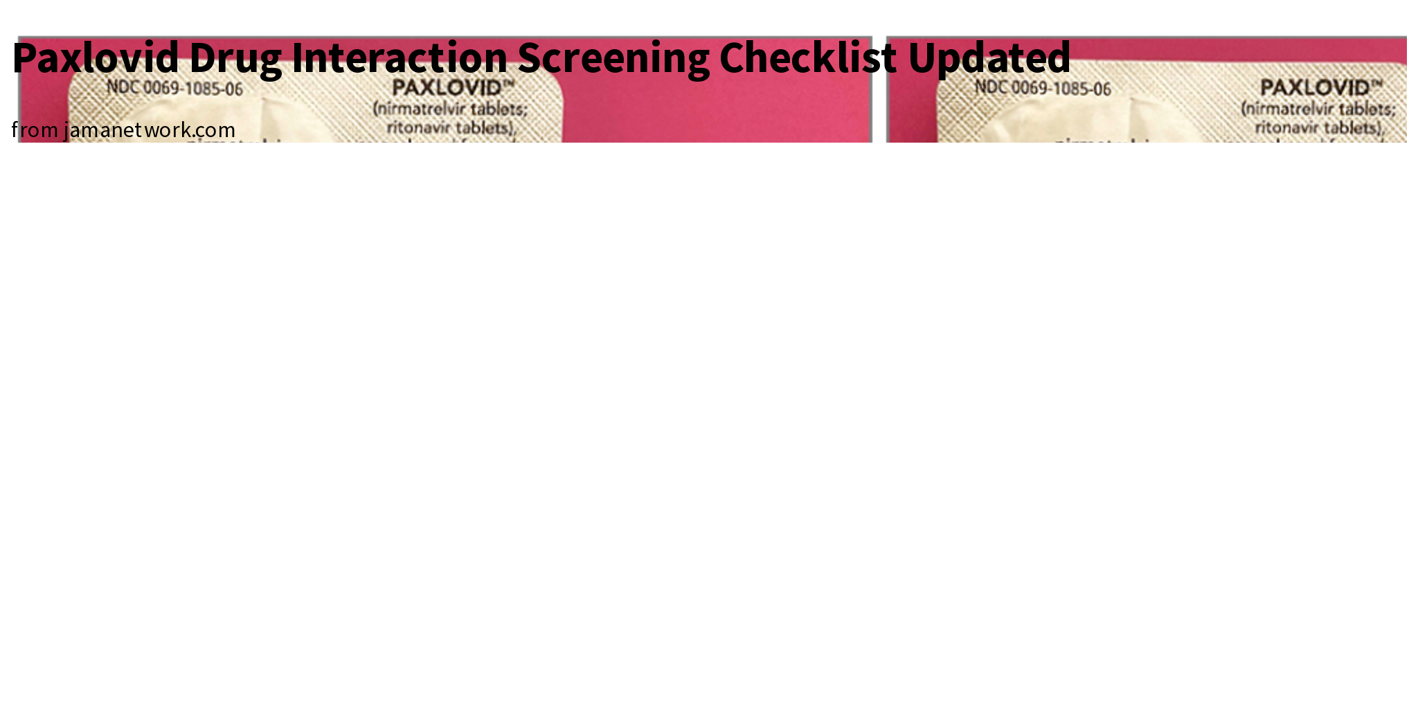 Paxlovid Drug Interaction Screening Checklist Updated Briefly