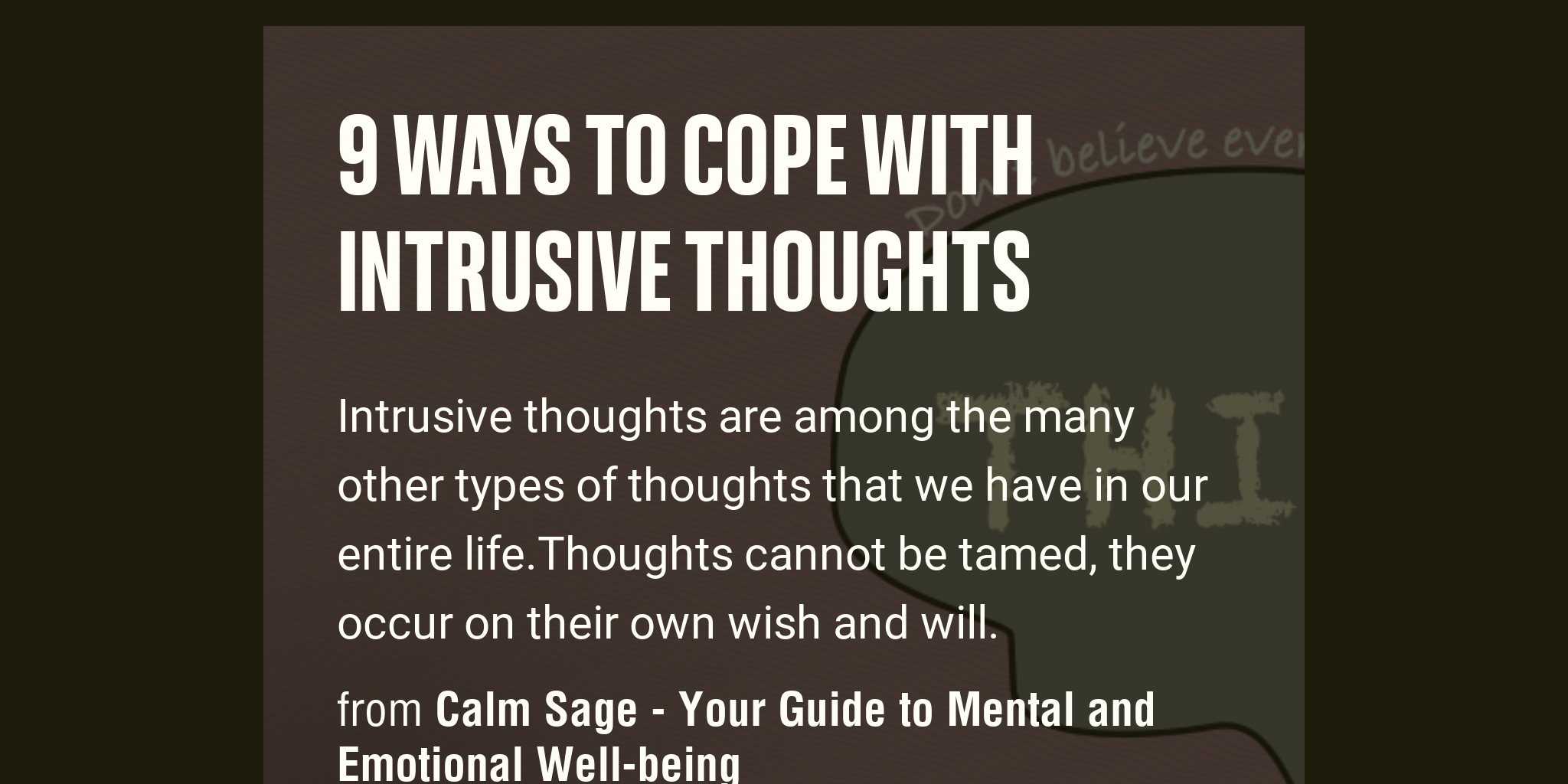 Ways To Cope With Intrusive Thoughts