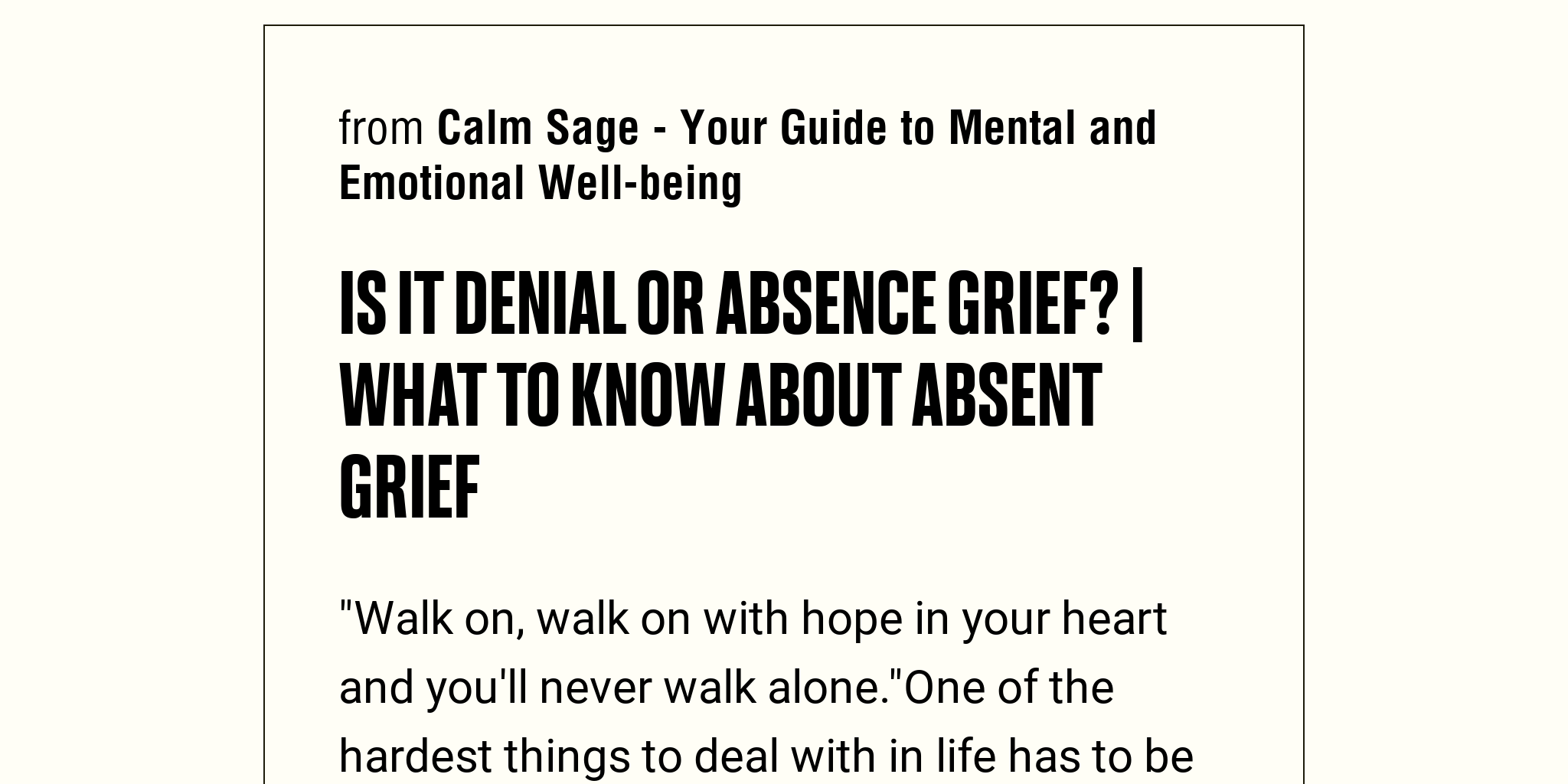 Is it Denial or Absence Grief? | What to Know About Absent Grief - Briefly