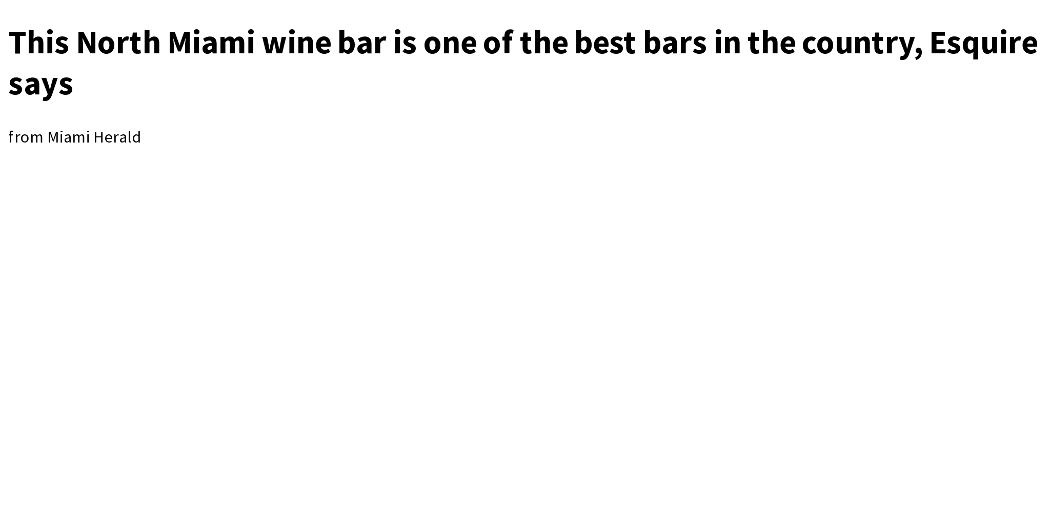 This North Miami wine bar is one of the best bars in the country