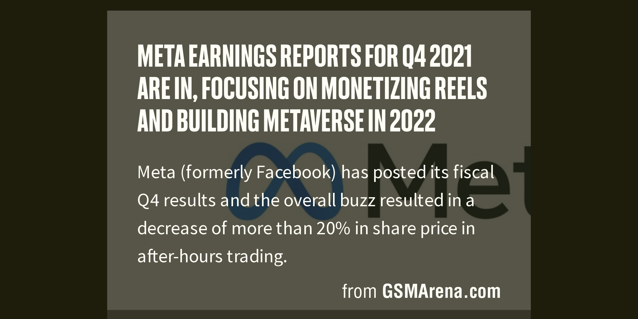 Meta earnings reports for Q4 2021 are in, focusing on Reels