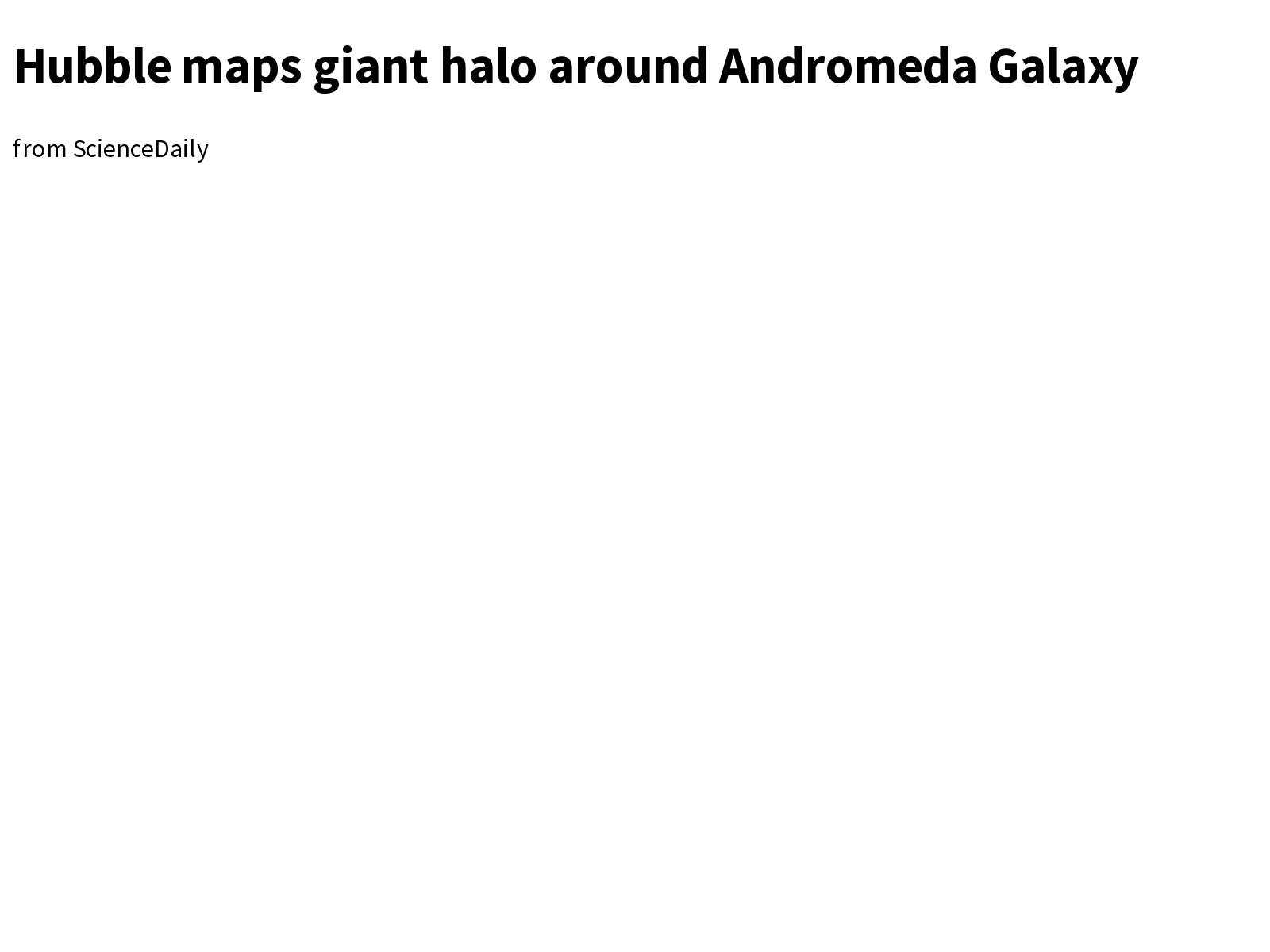 Hubble Maps Giant Halo Around Andromeda Galaxy OMG Science Briefly