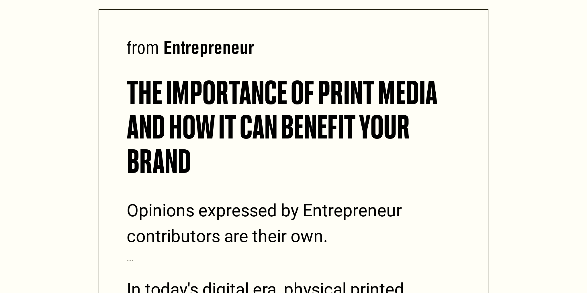 essay on importance of print media