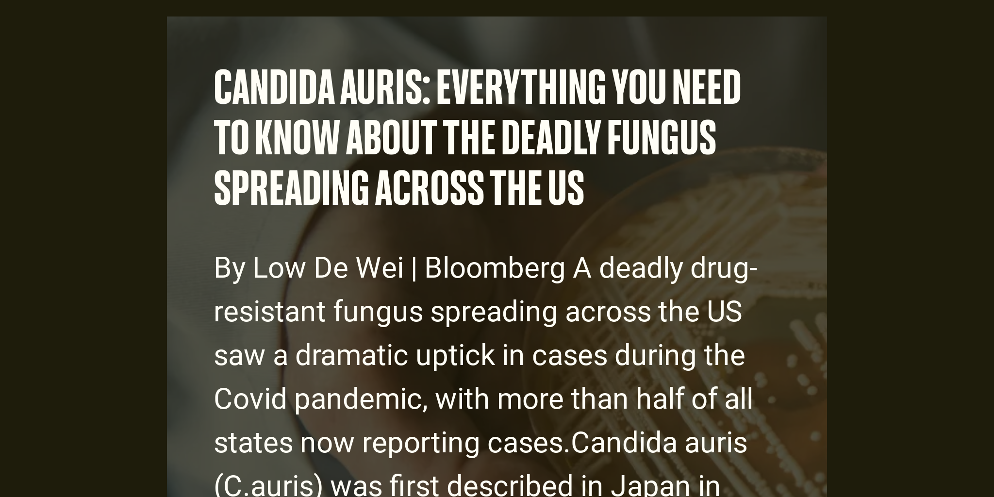 Candida Auris Everything You Need To Know About The Deadly Fungus Spreading Across The Us Briefly 9893