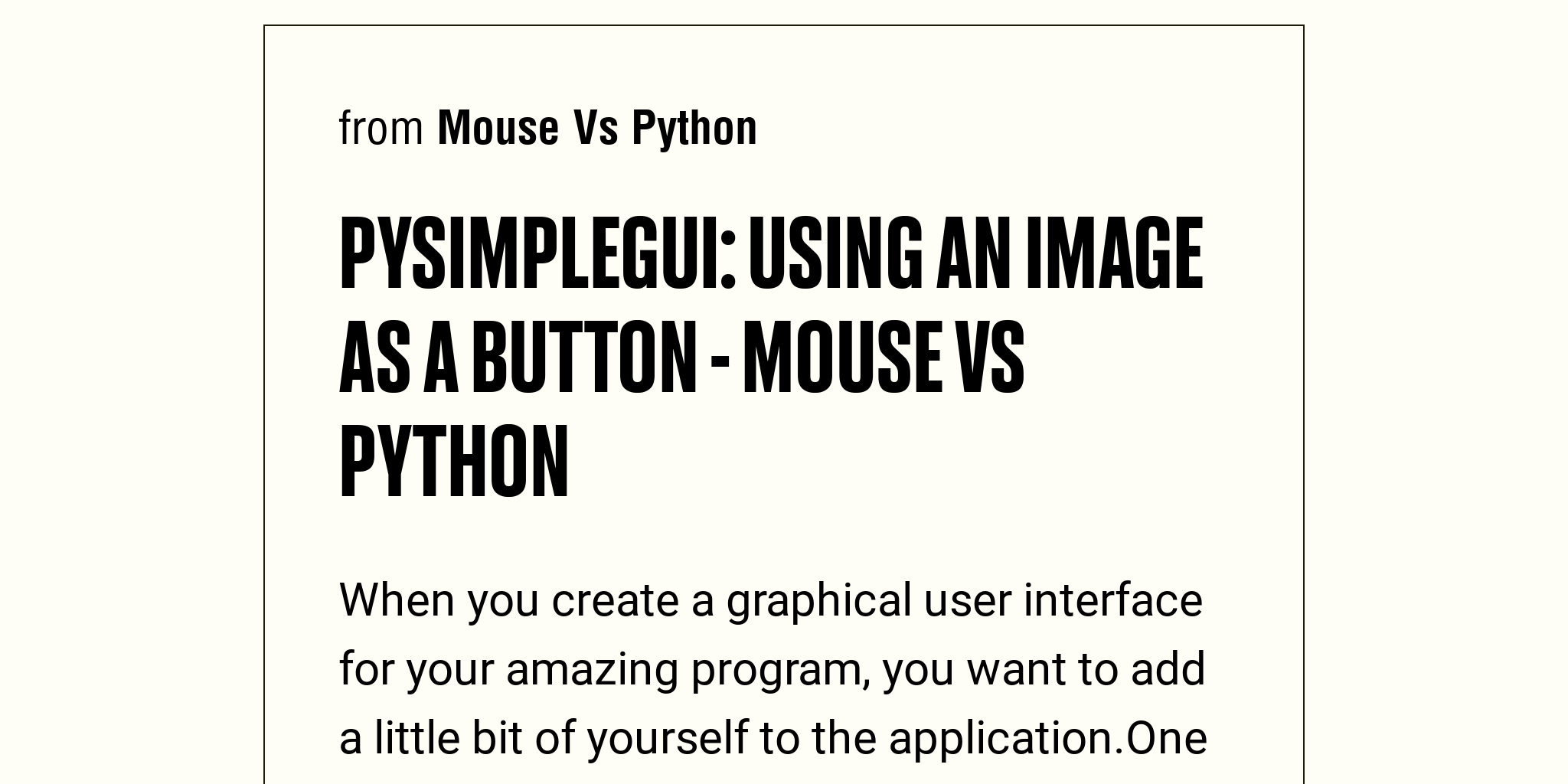 Pysimplegui Using An Image As A Button Mouse Vs Pytho