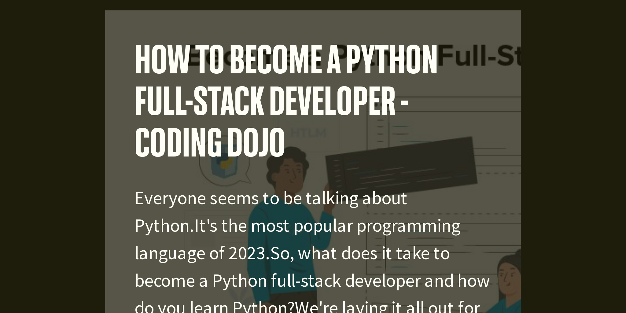 How To Become A Python Full Stack Developer Coding Dojo Briefly