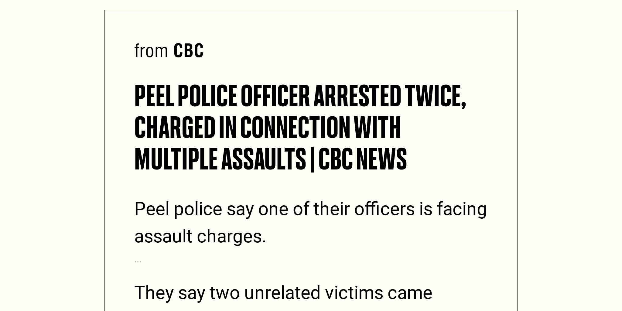 Peel Police Officer Arrested Twice Charged In Connection With Multiple Assaults Cbc News 3058