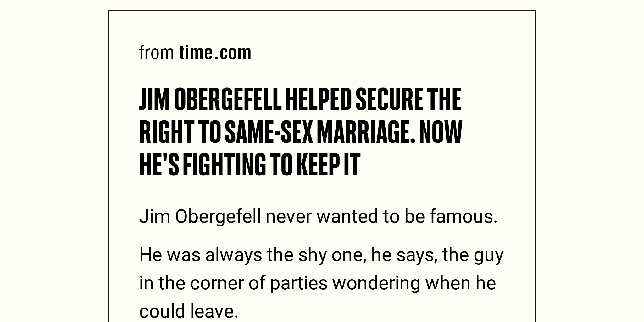 Jim Obergefell Helped Secure The Right To Same Sex Marriage Now Hes 