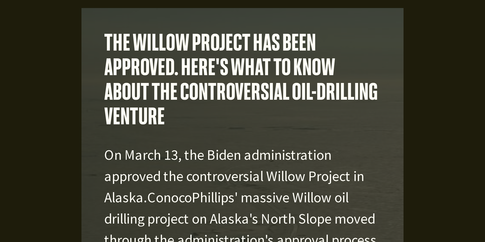 The Willow Project has been approved. Here's what to know about the