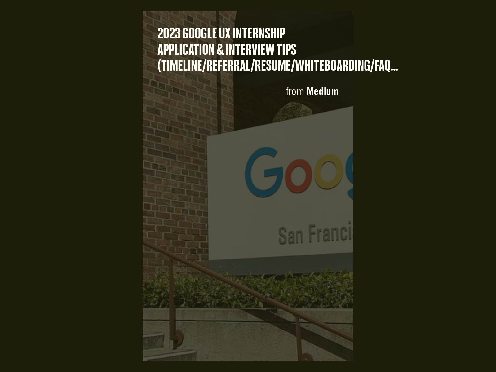 2023 Google UX Internship Application & Interview Tips (Timeline