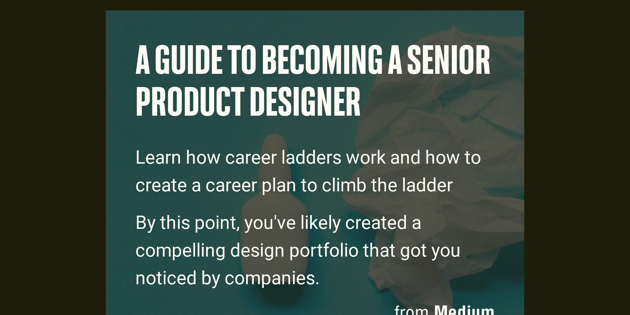 A guide to a senior product designer Briefly