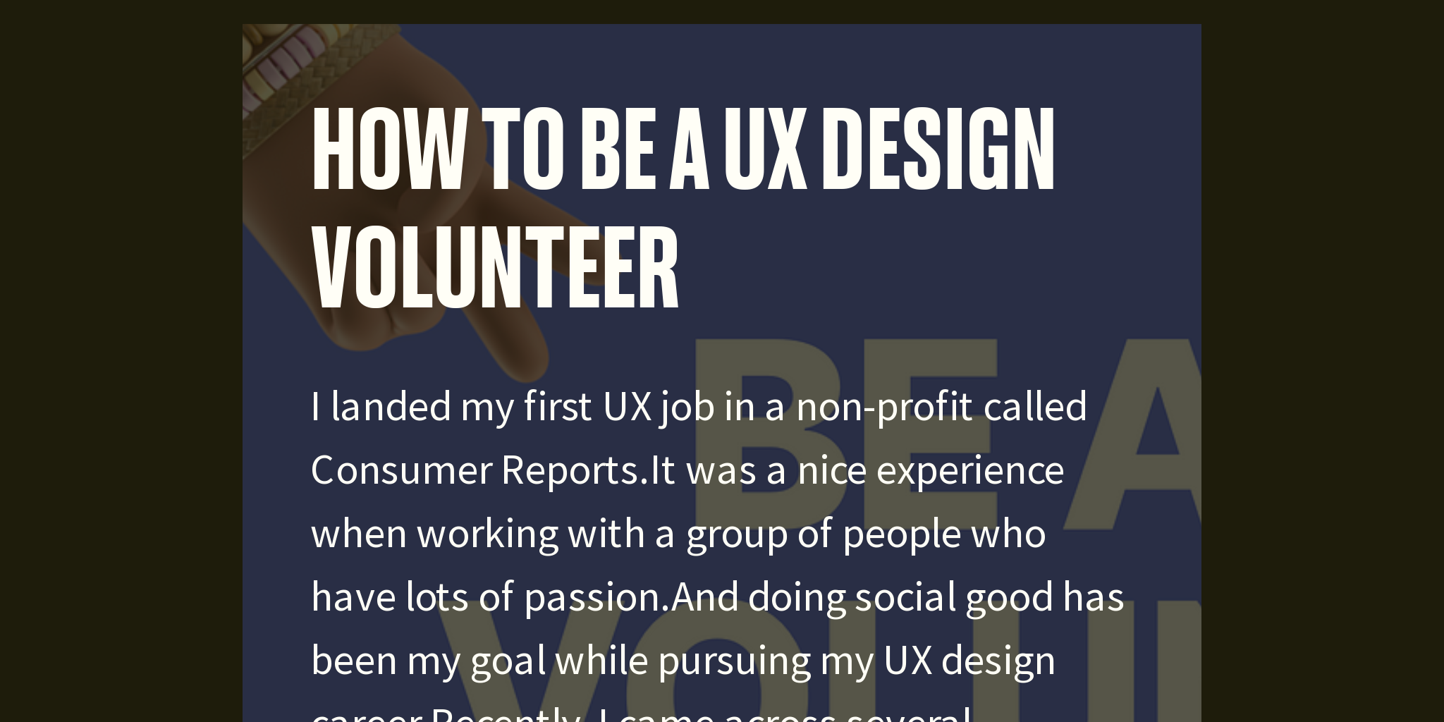 ux research volunteer opportunities