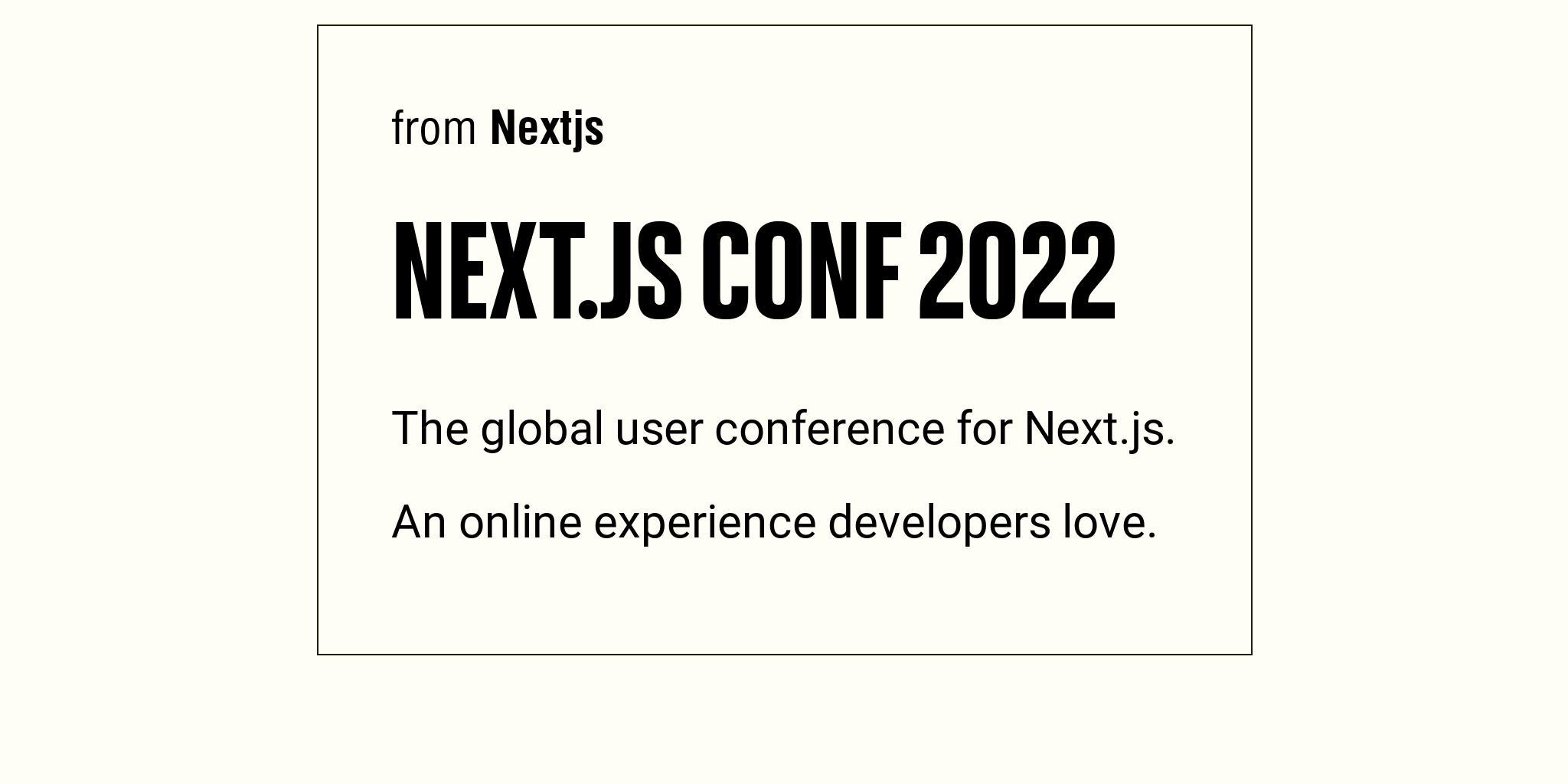 Next.js Conf 2022 Briefly