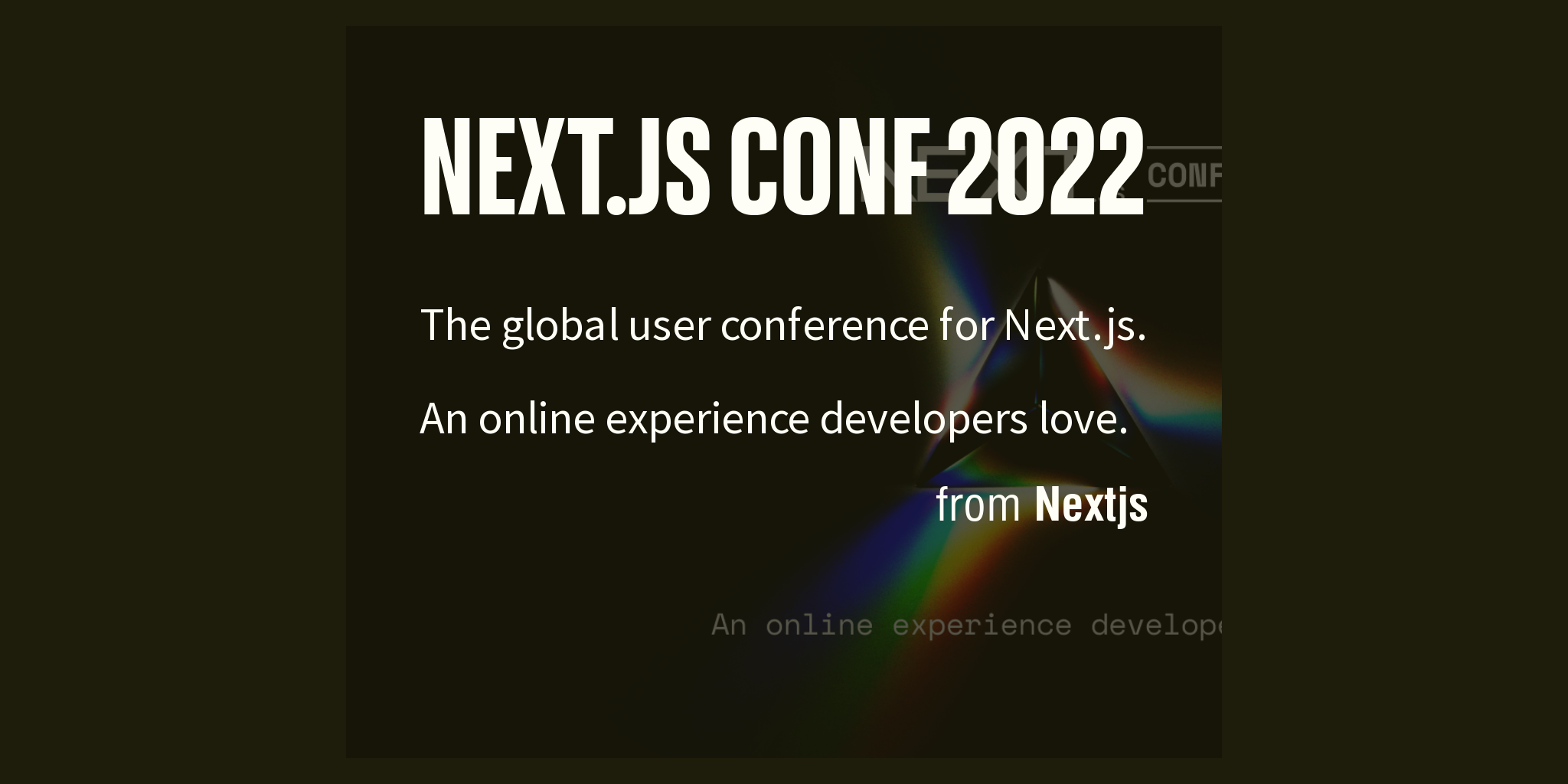 Next.js Conf 2022 Briefly