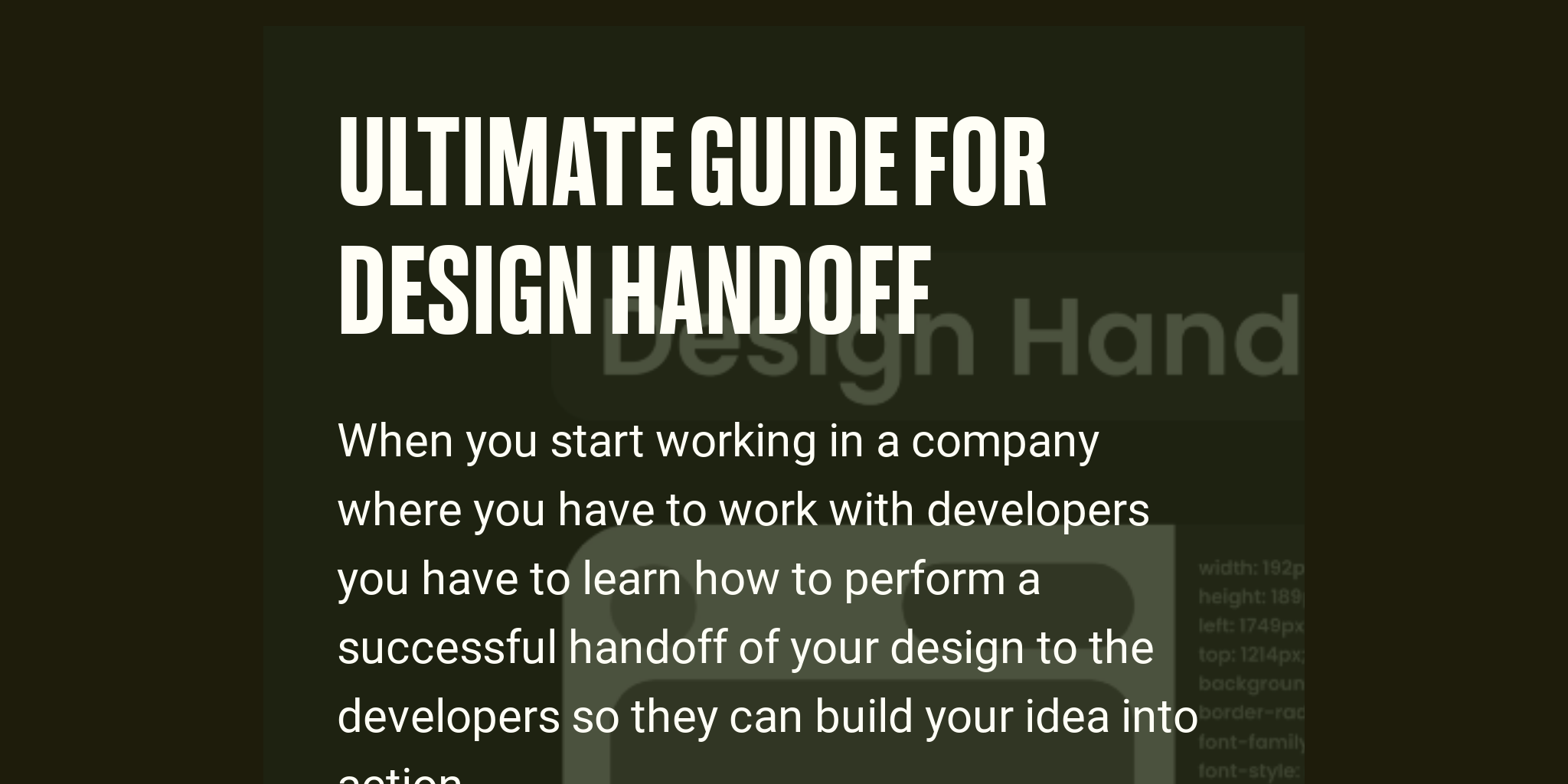 Ultimate Guide for Design Handoff Briefly