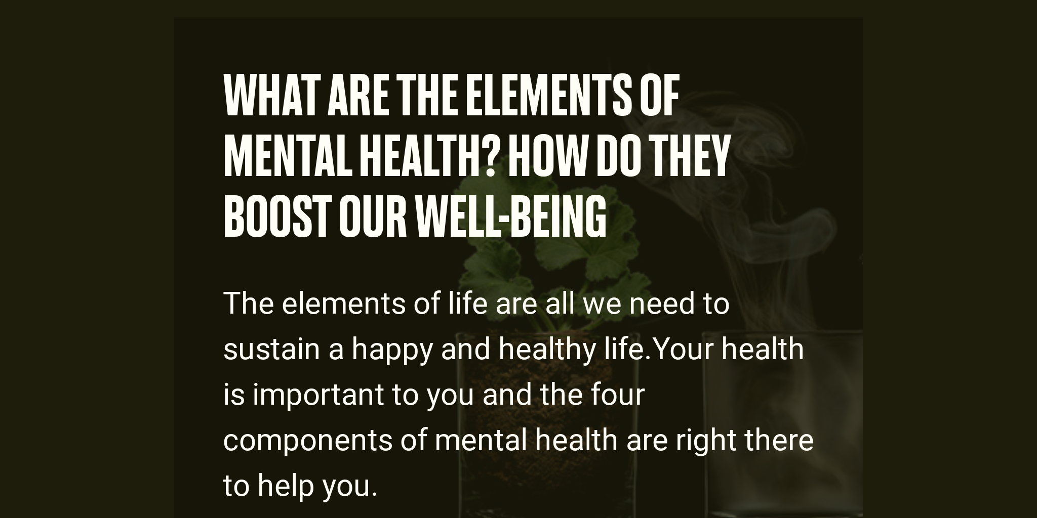 What Are The Elements Of Mental Health