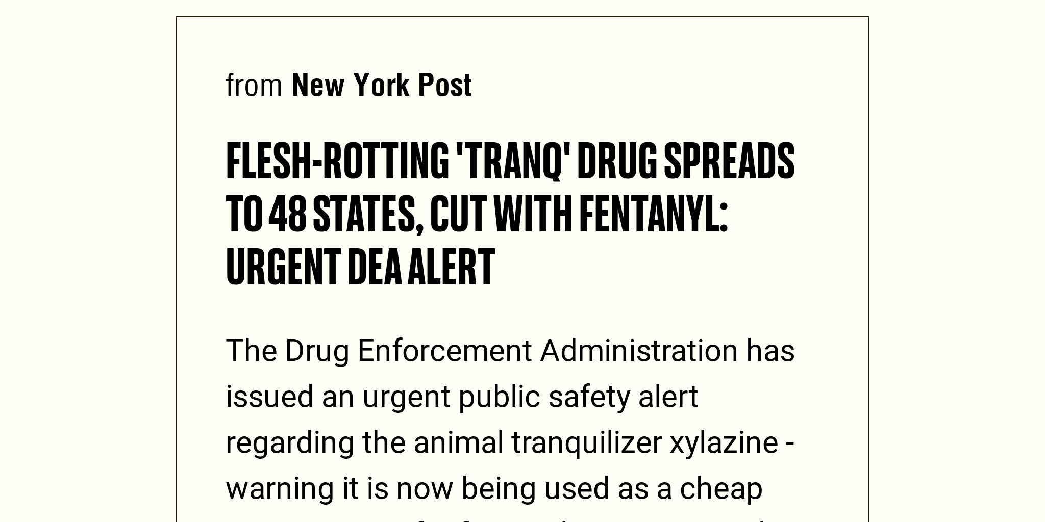 Flesh-rotting 'tranq' drug spreads to 48 states, cut with fentanyl ...