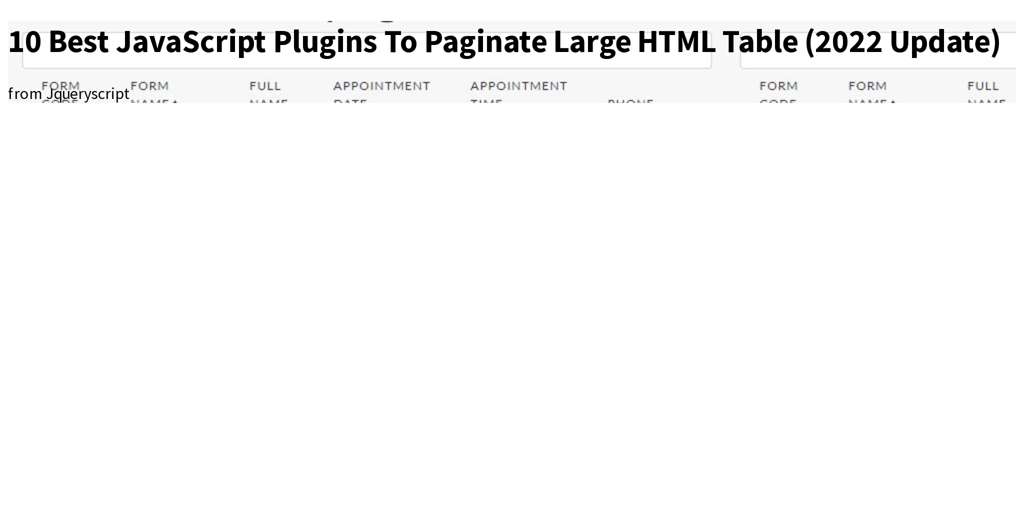 10 Best JavaScript Plugins To Paginate Large HTML Table (2022 Update